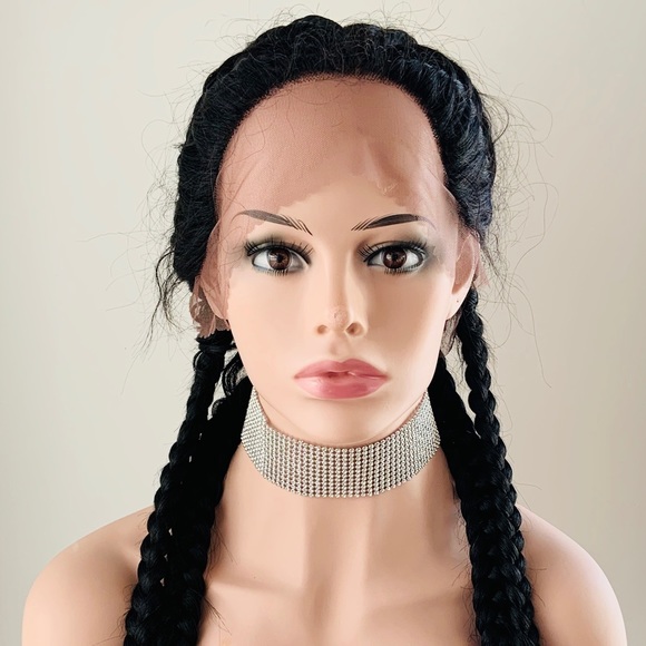 Gorgeous French Braided Premium Fiber Lace Front Wig for Daily Wear/Events 🙌 - Picture 9 of 14